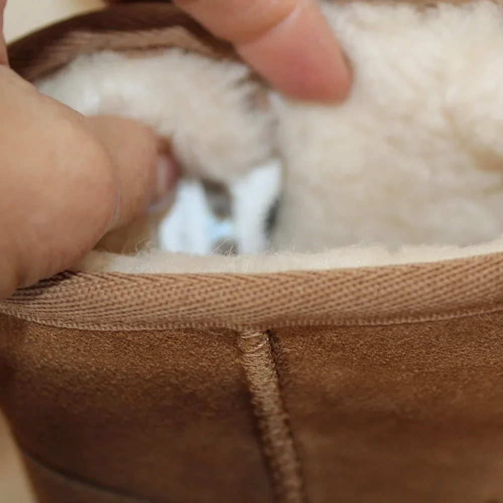 NEW UGG JONA CHESTNUT‎ SUEDE SHEARLING MINI GIRL'S BOOTS